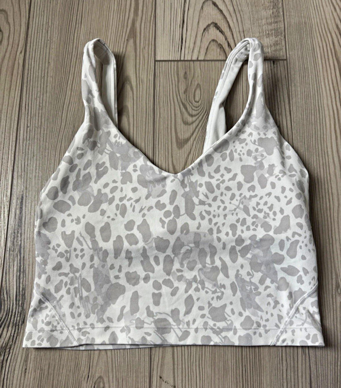 lululemon Align Tank Top White/Gray Animal Print A/B lululemon Align Tank Top White/Gray Animal Print A/B
