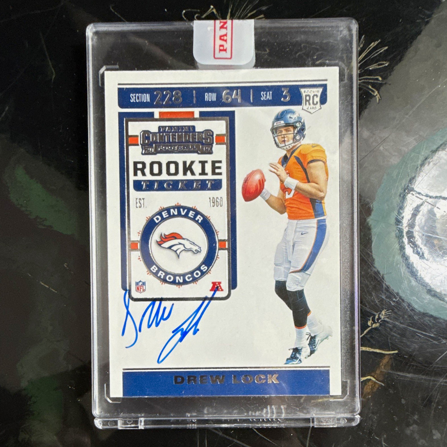 2019 Panini Contenders DREW LOCK Rookie Ticket RPS Rc Auto 104 Seahawks On Card