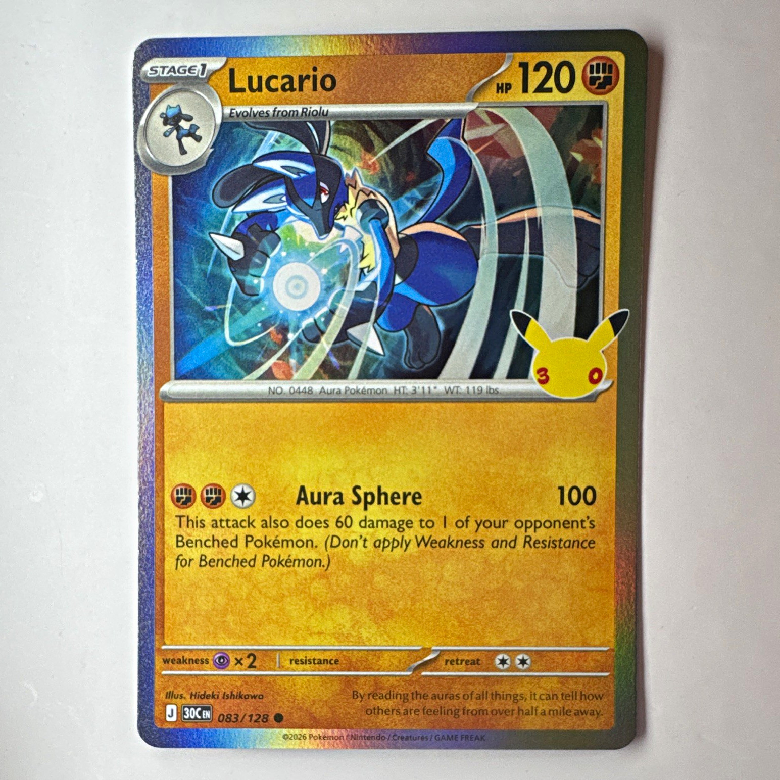The Pokemon Company Lucario 083/128 Steam Siege Rare Holo English 2016 120 HP The Pokemon Company Lucario 083/128 Steam Siege Rare Holo English 2016 120 HP