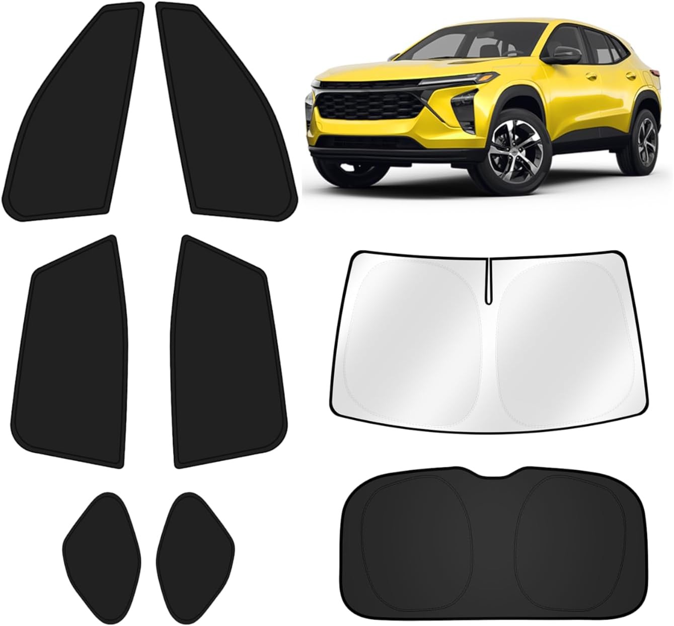 Car Window Shades for Chevy Trax 2024-2026 UV Block & Privacy Protection (Blacko