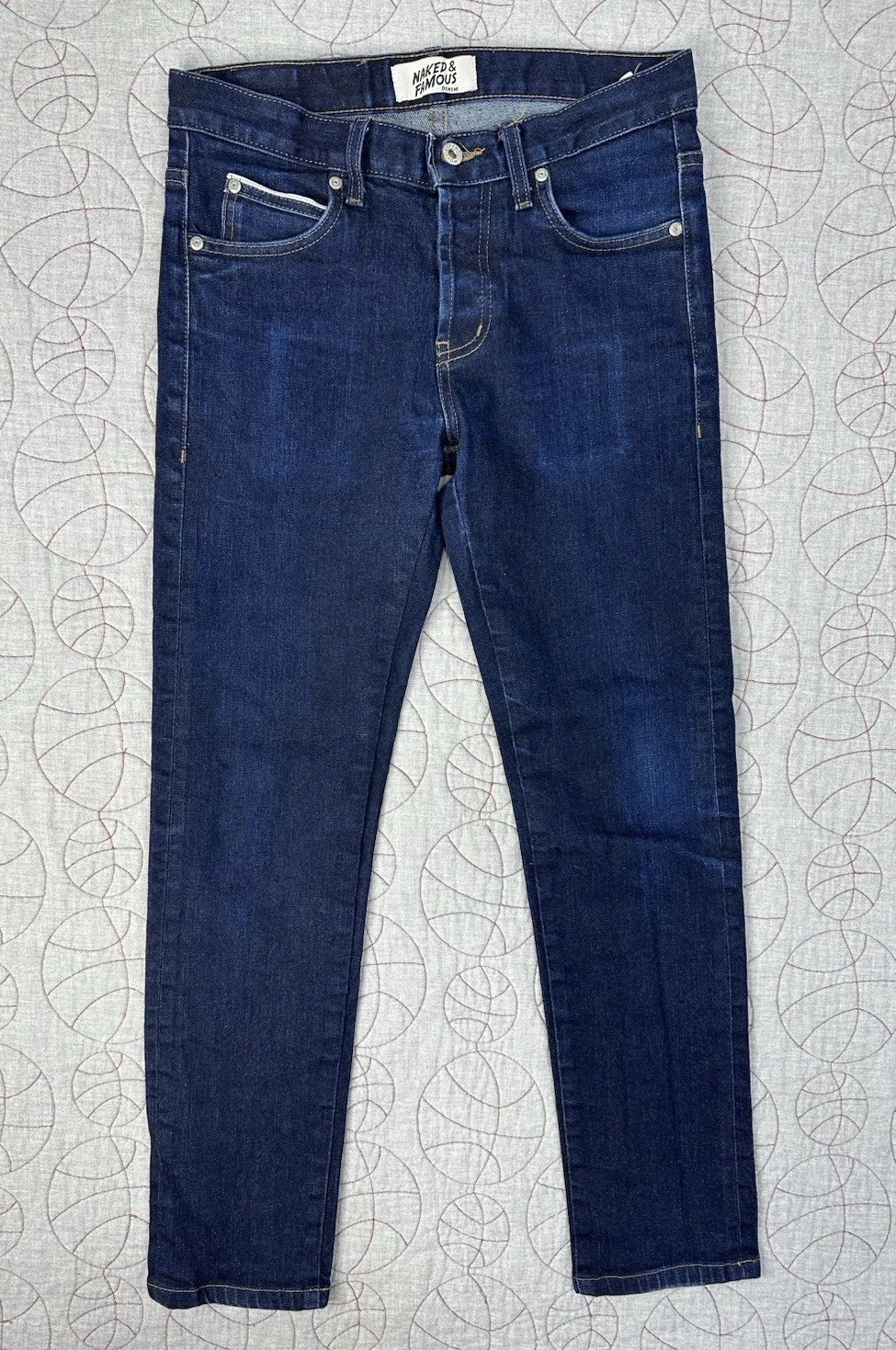 Men’s Naked And Famous Super Guy Nightshade Stretch Selvedge Jeans 30 Dark Wash