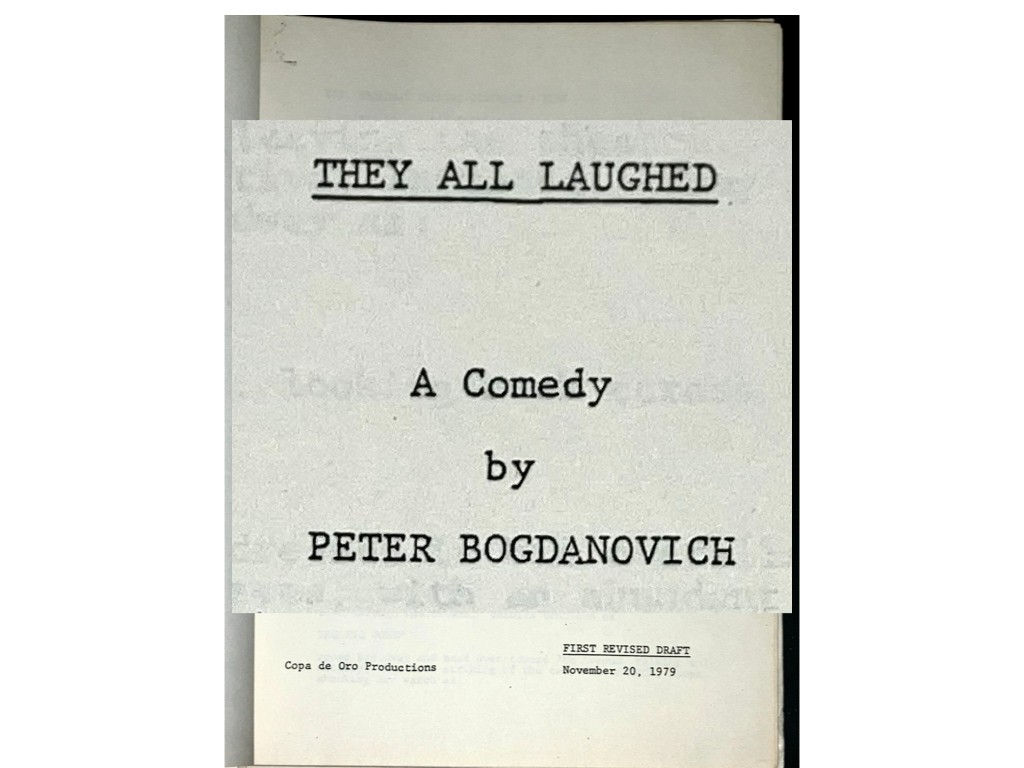 THEY ALL LAUGHED 1979 1st Draft Script Audrey Hepburn Bogdanovich John Ritter
