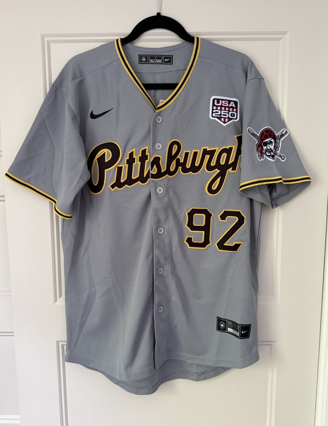 Mac Miller Most Dope #92 Pittsburgh Pirates Grey Jersey Custom Size M Mac Miller Most Dope #92 Pittsburgh Pirates Grey Jersey Custom Size M