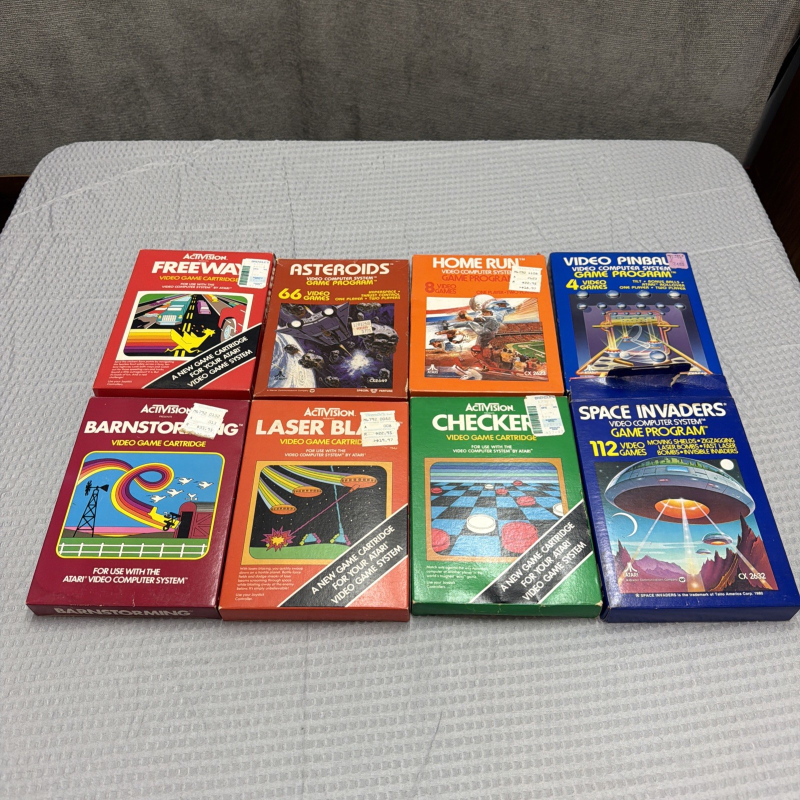 Vintage Atari 2600 Empty Boxes Lot of 8 Activision Checkers Laser Blast More