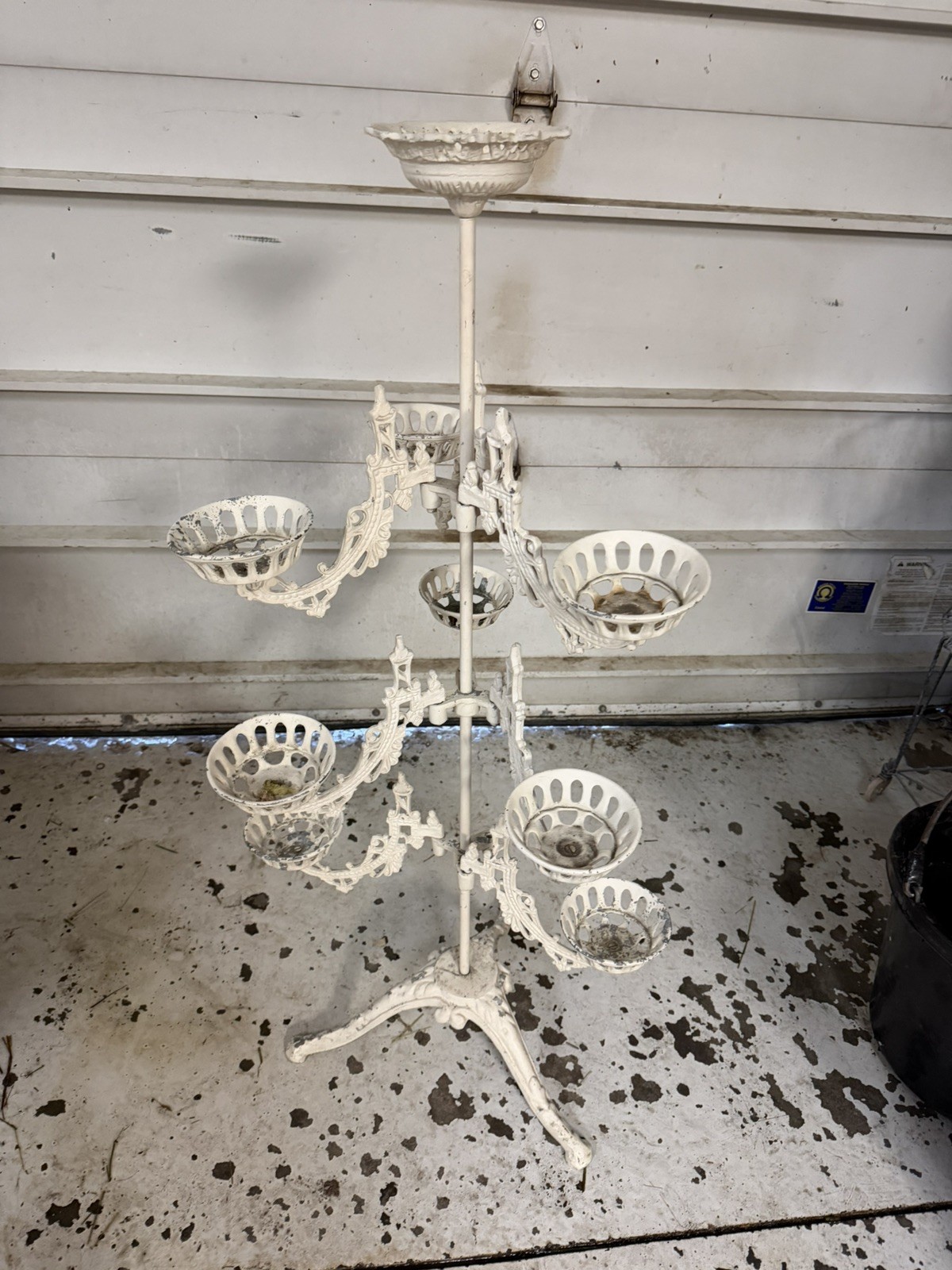 Victorian Swing Arm Plant 9 FLOWER POT Stand Garden Patio Late 19th/20th Century