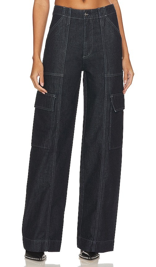 AG Jeans x EmRata Amia Jeans Sz 32 Prince Street Wide Cargo Utility Flap Pocket AG Jeans x EmRata Amia Jeans Sz 32 Prince Street Wide Cargo Utility Flap Pocket