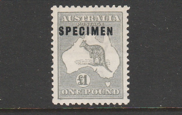 1915 THIRD WMK £1 GREY KANGAROO \ 1915 THIRD WMK £1 GREY KANGAROO \