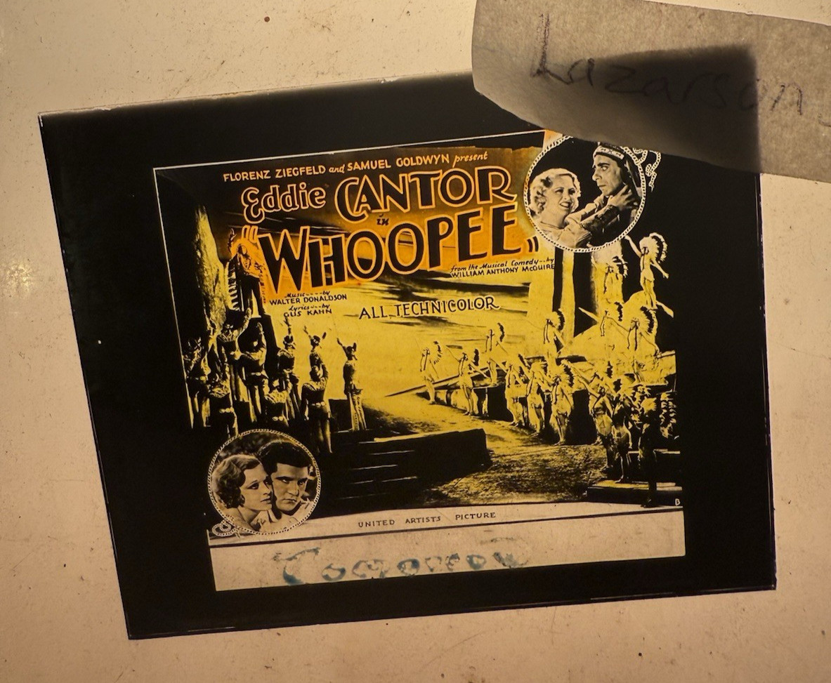 EDDIE CANTOR WHOOPEE GLASS SLIDE 1930 FLORENZ ZIEGFELD