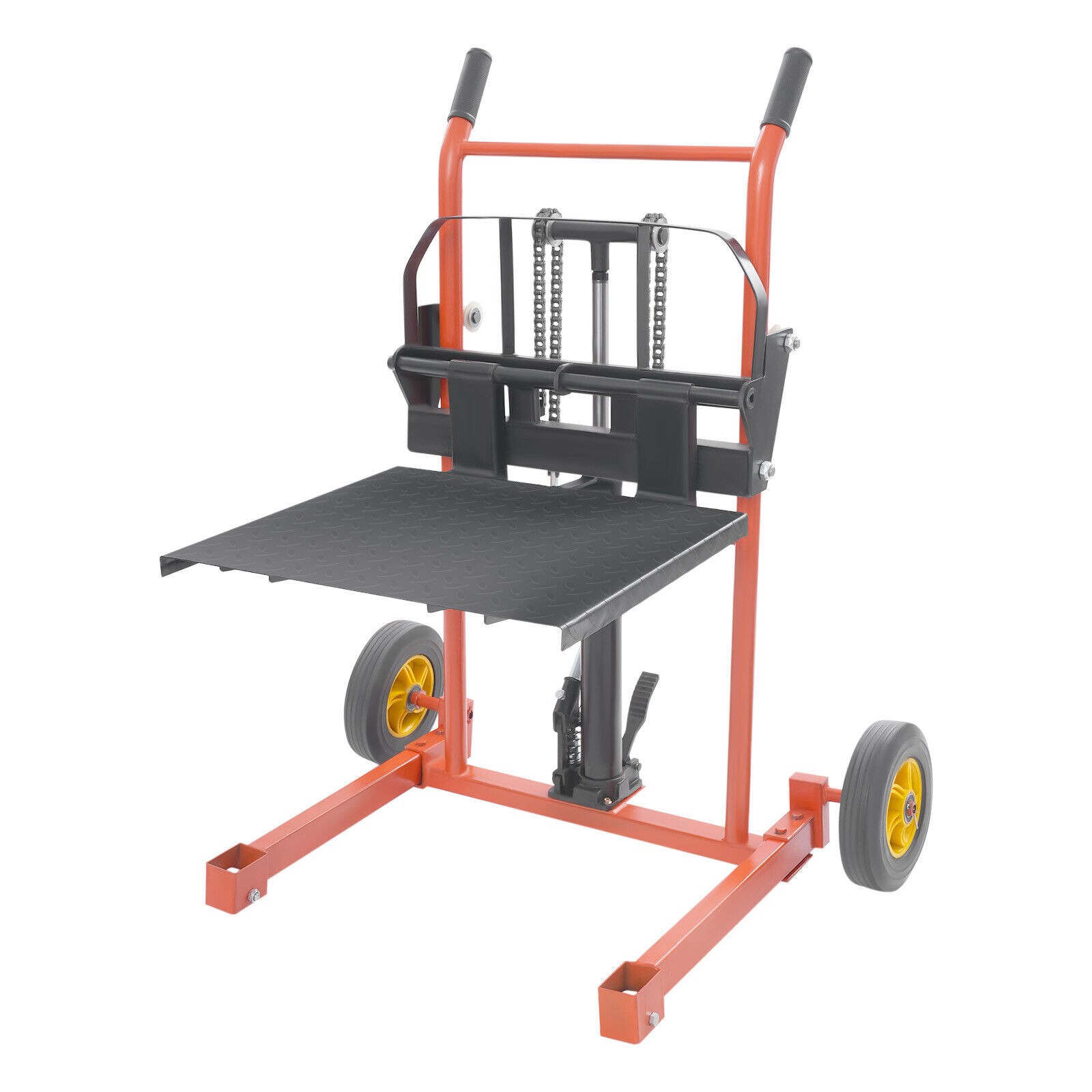 577lbs Hydraulic Material Lift Winch Stacker Adjustable 36in Pallet Dolly Lift