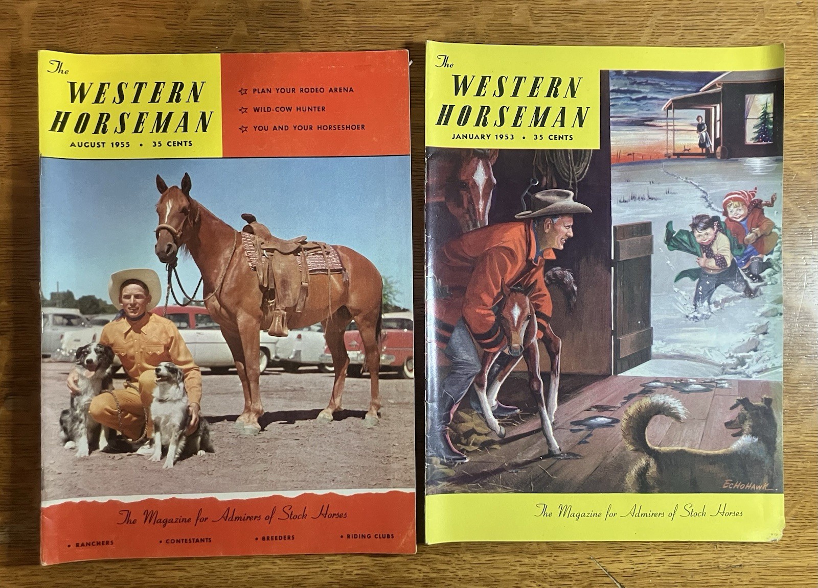 Two Vintage Western Horseman Magazine’s January 1953 & August 1955 Two Vintage Western Horseman Magazine’s January 1953 & August 1955