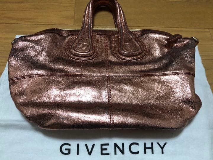 GIVENCHY Nightingale Bag Pink Bronze with Chain Strap Guarantee Card Dust Bag