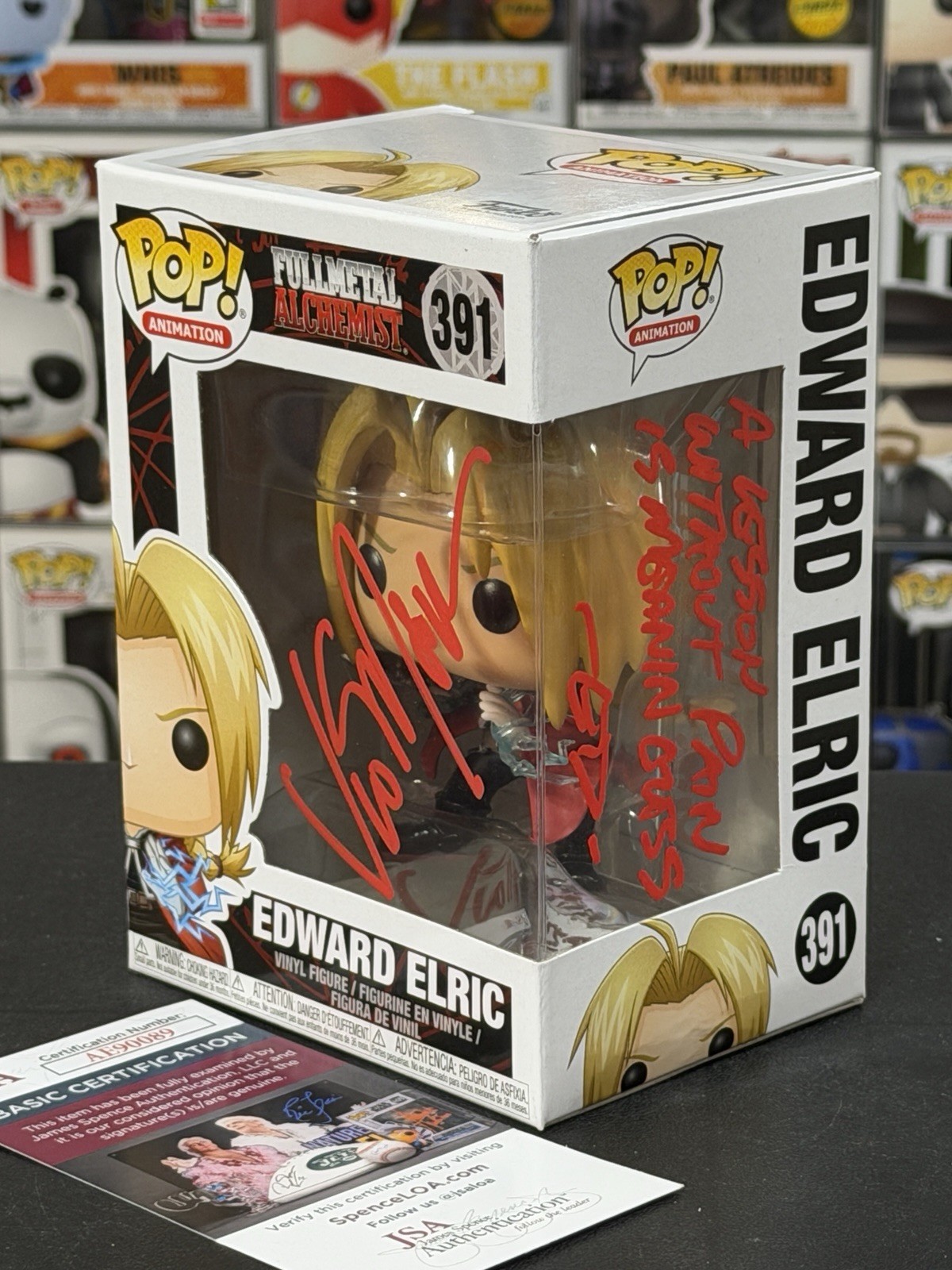 Funko Pop Fullmetal Alchemist Edward Elric #391 Signed By Vic Mignogna +QUOTE Funko Pop Fullmetal Alchemist Edward Elric #391 Signed By Vic Mignogna +QUOTE