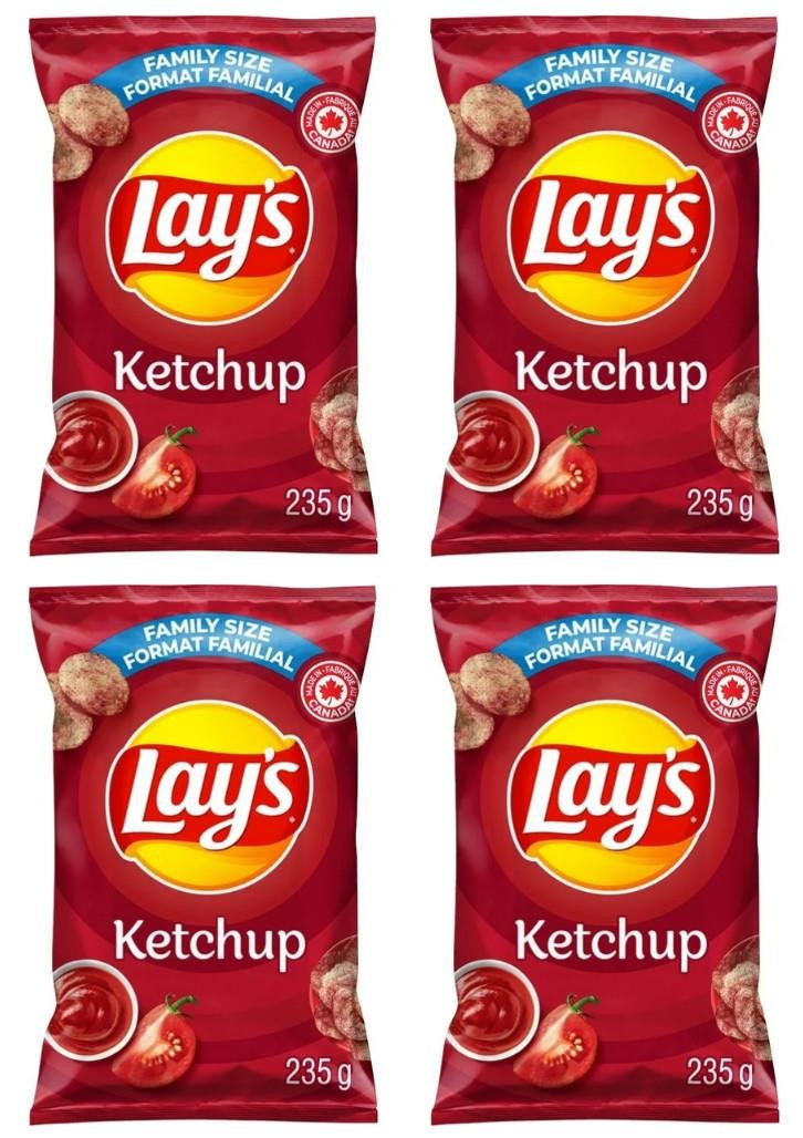 Lay\'s Ketchup Flavored Potato Chips, 220g (4 Pack) Lay\'s Ketchup Flavored Potato Chips, 220g (4 Pack)
