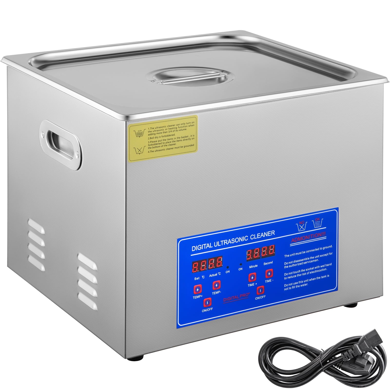 KFFKFF 15L Digital Ultrasonic Cleaner Commercial Industrial Lab Machine Heater 