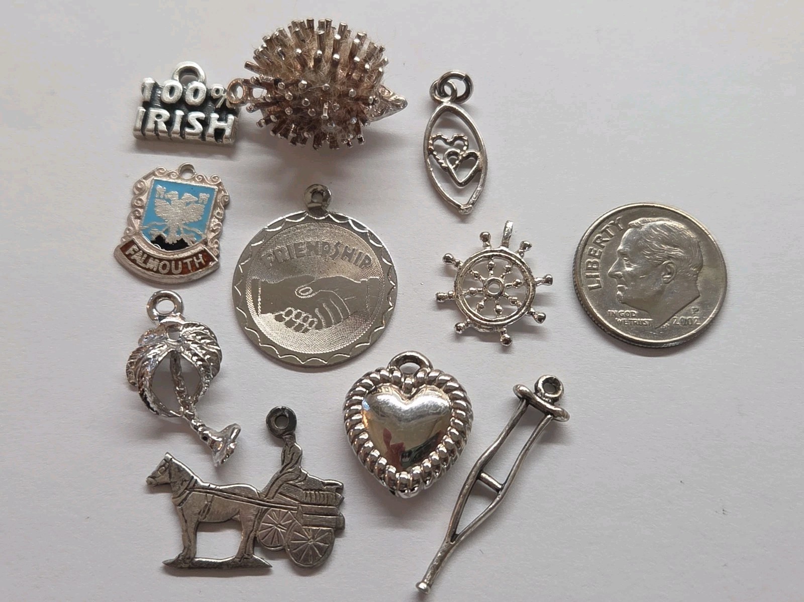 Sterling Silver ~ Lot Of 10 ~ ALL 10 ARE CHARMS ~ 15.5 + Grams ~ VINTAGE Sterling Silver ~ Lot Of 10 ~ ALL 10 ARE CHARMS ~ 15.5 + Grams ~ VINTAGE