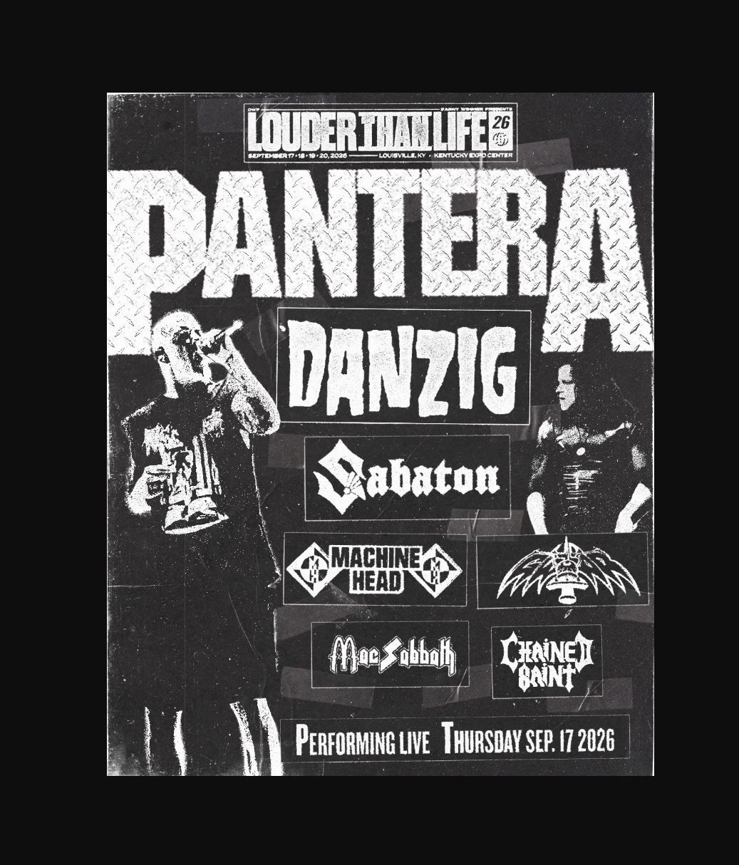 Pantera Louder Than Life Louisville KY Sep 17 2026 Poster