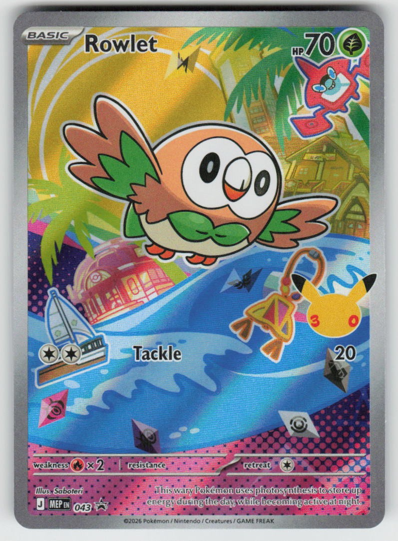 Rowlet 043 Holo Promo ME: Mega Evolution Promo Pokemon Near Mint Rowlet 043 Holo Promo ME: Mega Evolution Promo Pokemon Near Mint