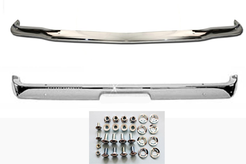 NEW 1965 - 1966 FORD Mustang Chrome Bumper Front and Rear Kit w/ Deluxe Bolt Set