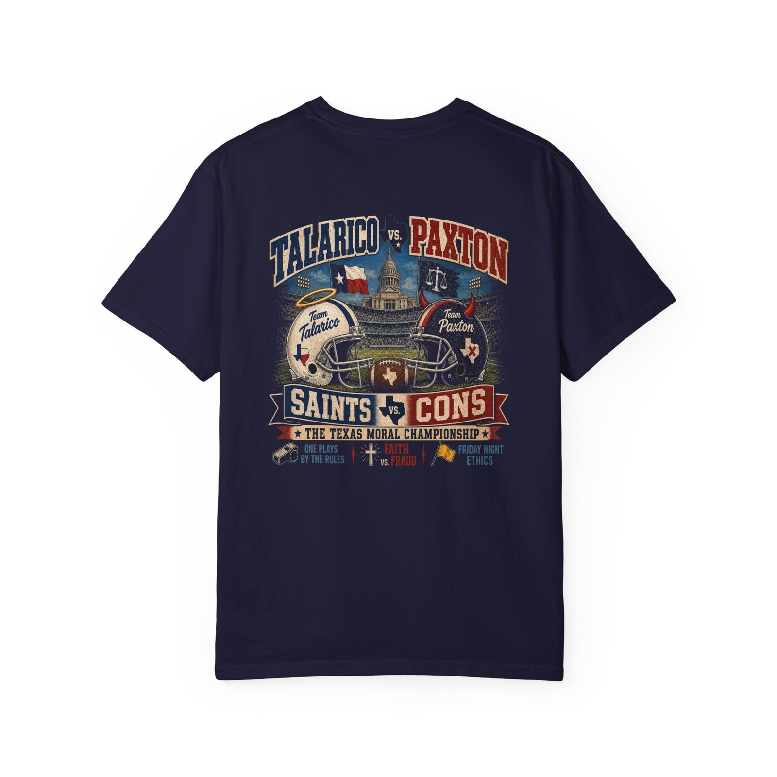 James Talarico Saints vs. Ken Paxton Con T-Shirt | Anti-Ken Paxton Political Tee