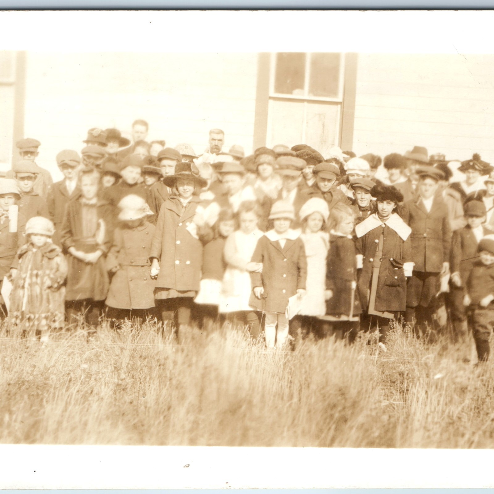 c1910s Outdoor School Children RPPC Group Photo Winter Coats Hats Canada PC c1910s Outdoor School Children RPPC Group Photo Winter Coats Hats Canada PC