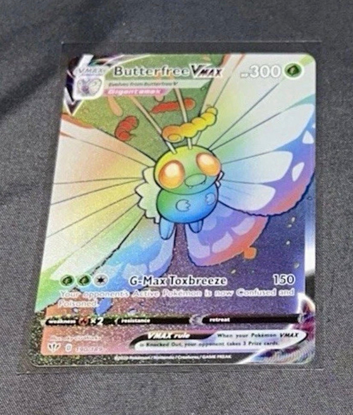 Pokemon TCG Butterfree VMAX 190/189 Secret Rare Full Art Holo Darkness Ablaze