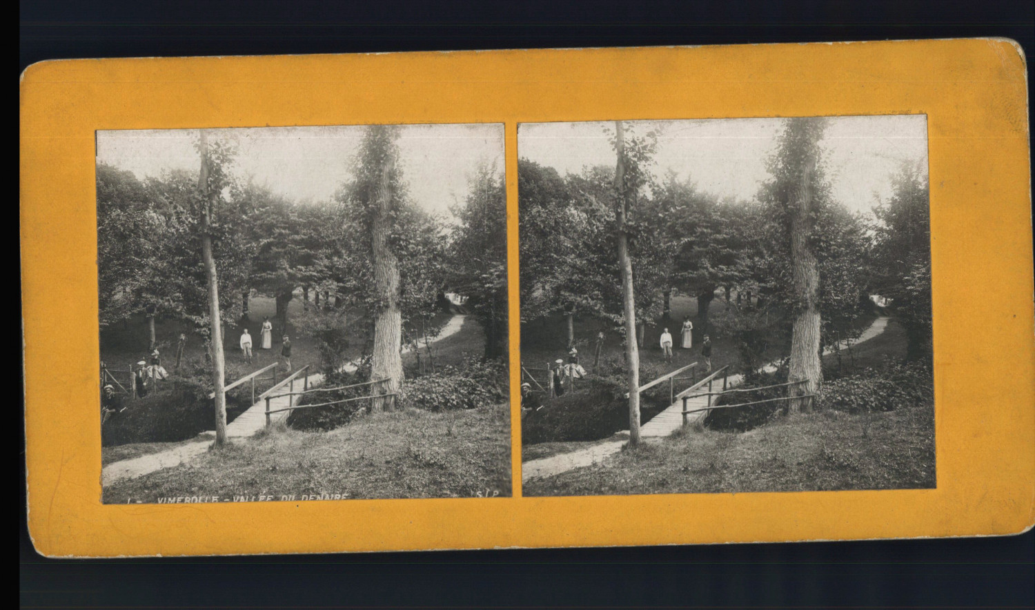 France, Vimerolle, Parc dans la Vallée du Denaire, vintage print, ca.1890, stereo