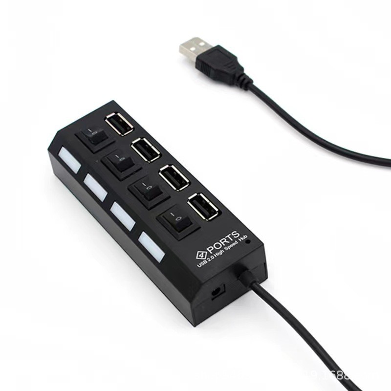 USB Hub 7 Port On/Off Switch High Speed Splitter AC Adapter Cable PC Laptop Lot