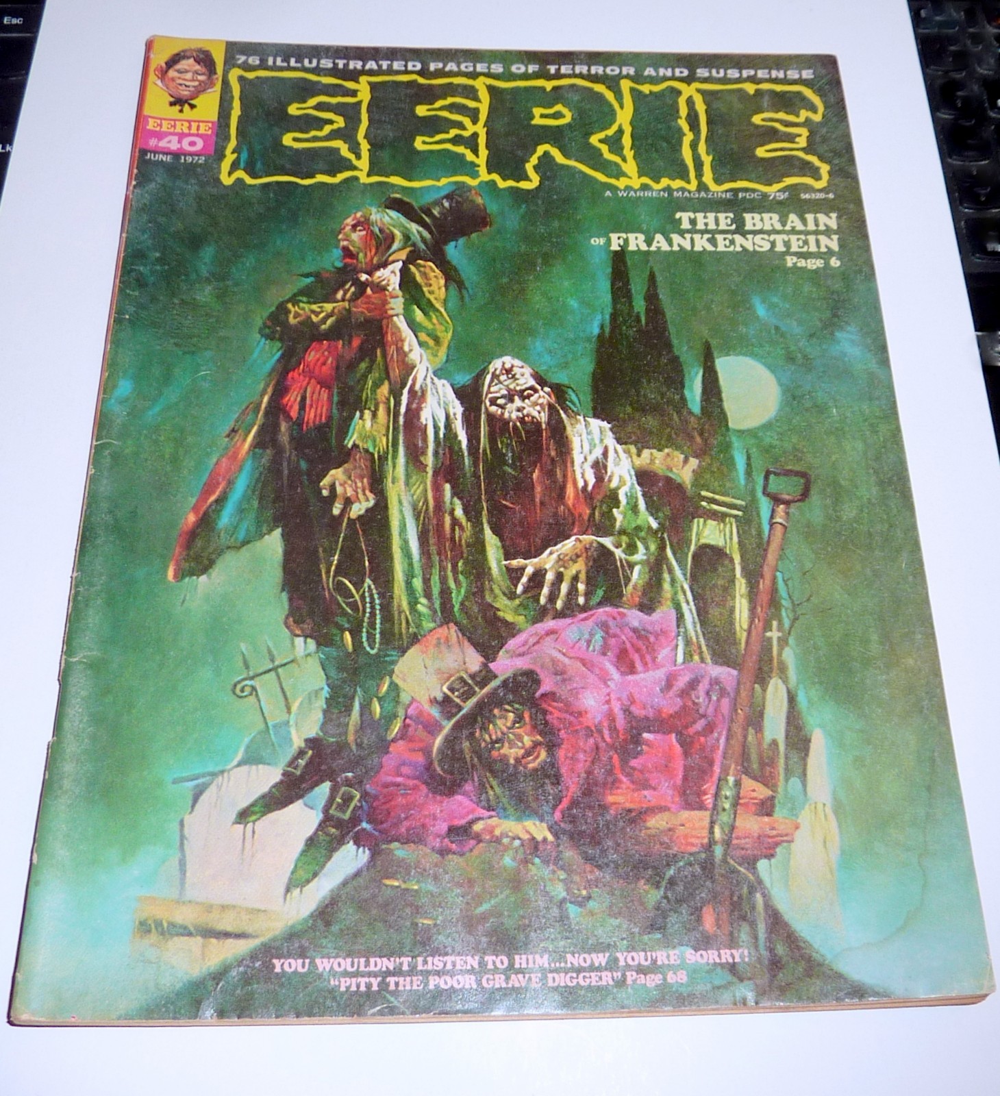 Eerie #40 June 1972 Warren Magazine Horror Comic Vintage 76 Pages Frankenstein