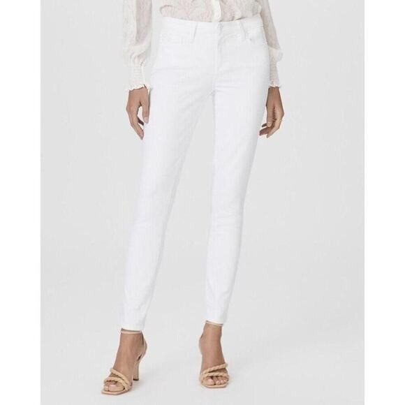Paige White Verdugo Crop Ankle Skinny Jeans