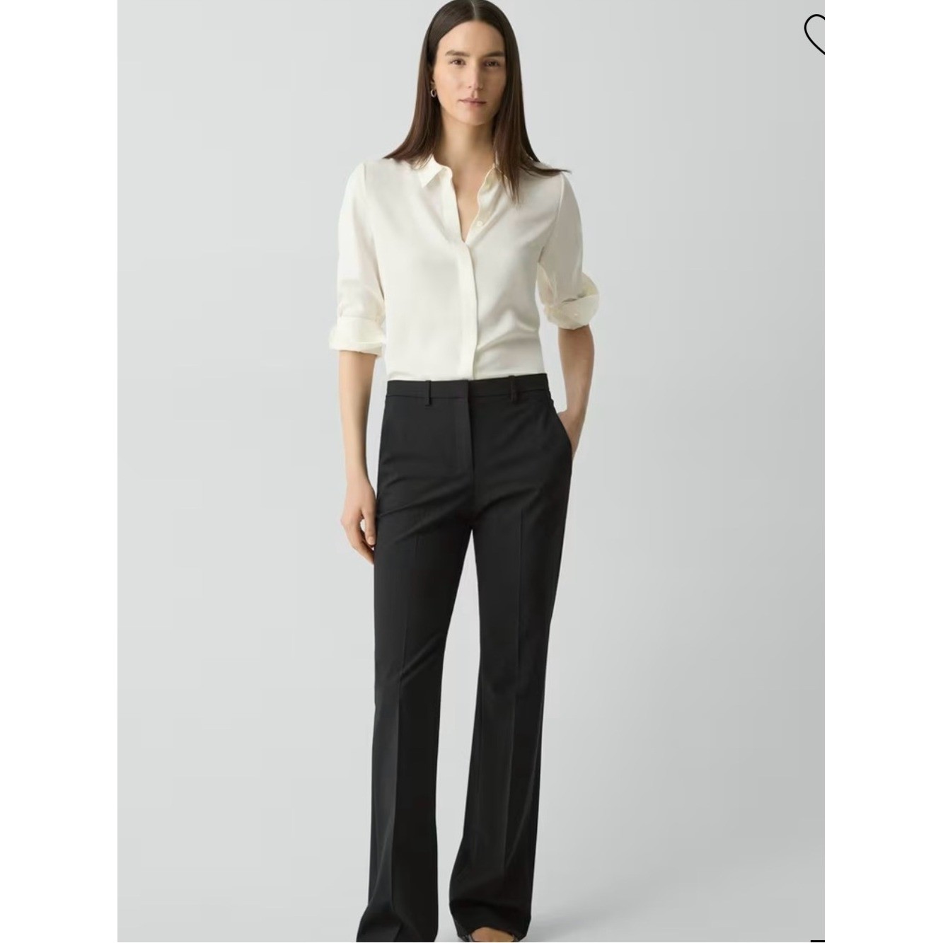 Theory Sz 00 Classic Black Straight-Leg Pants Classic & Classy