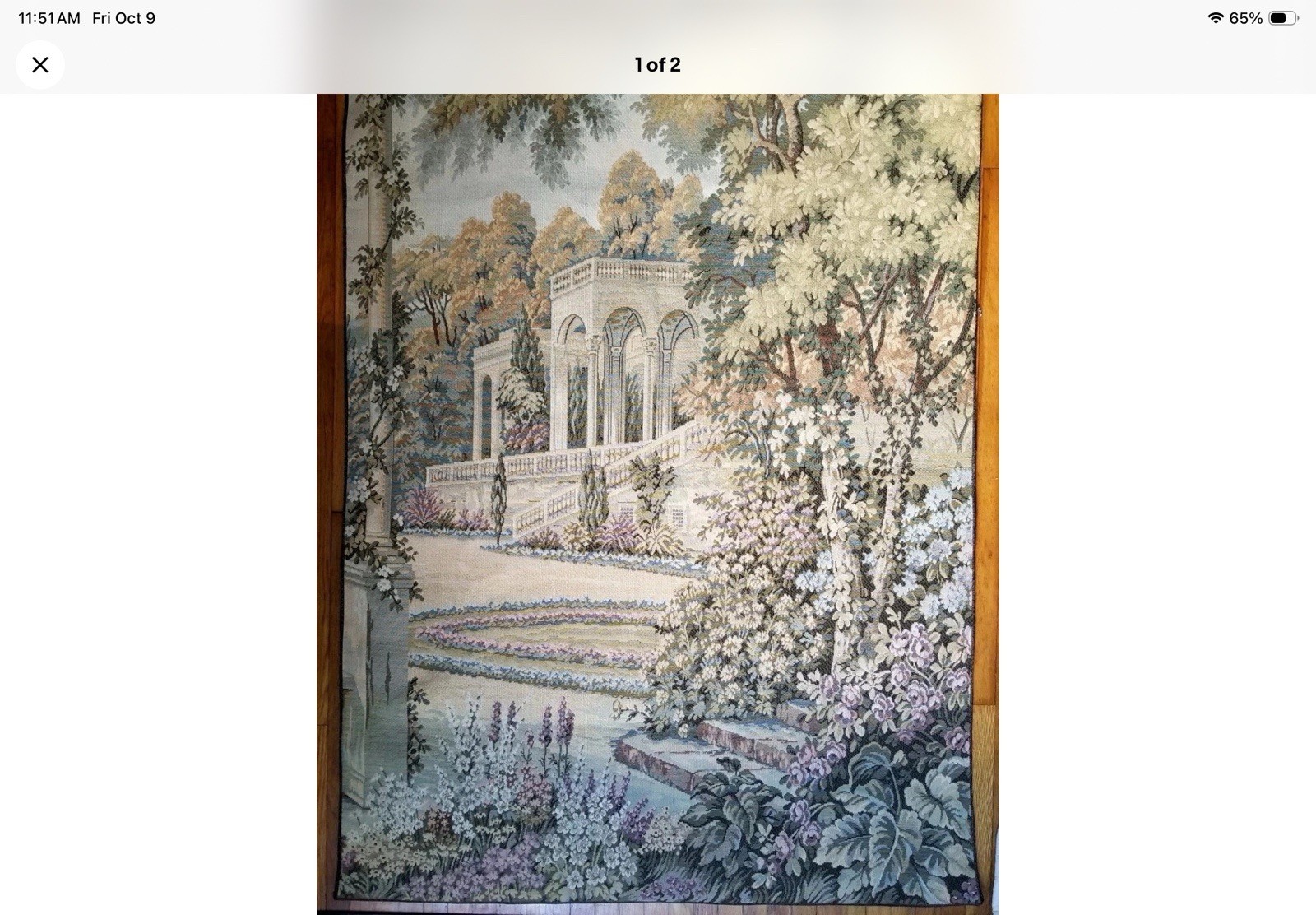 Vintage Italian Lake Como Large Wall ART Tapestry Excellent Condition 39x55in