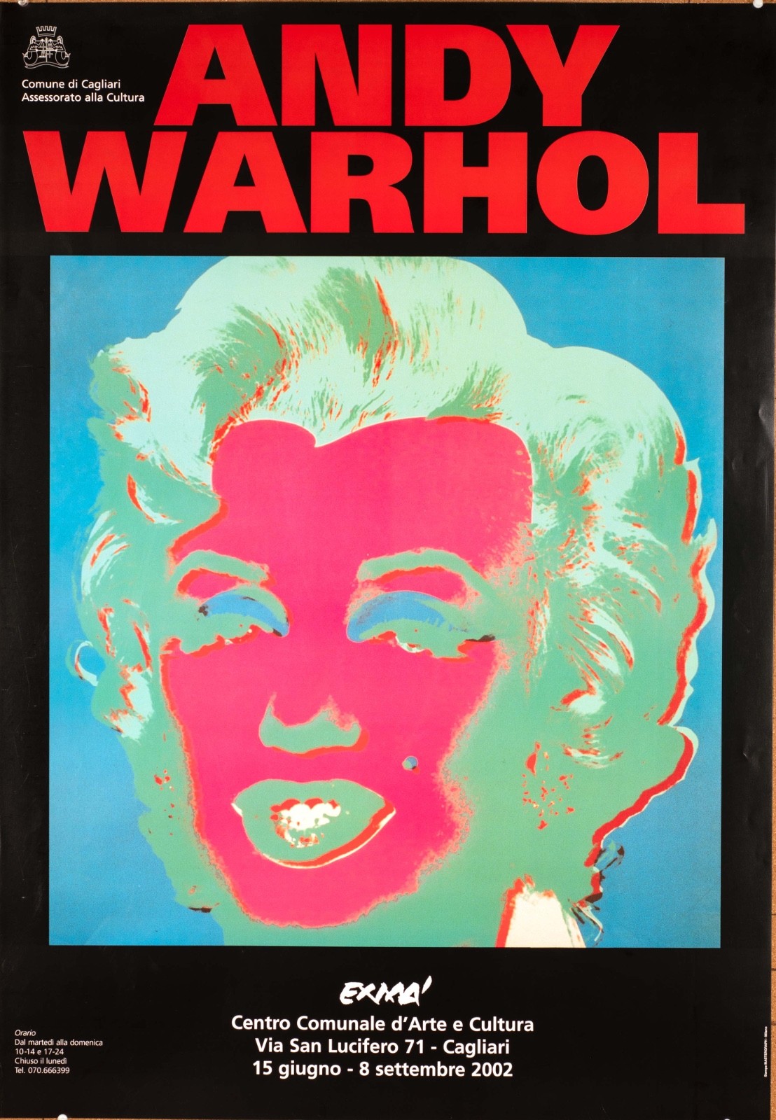 Andy Warhol Marilyn 2002 EXMA Cagliari Exhibition VINTAGE POP ART POSTER ITALY
