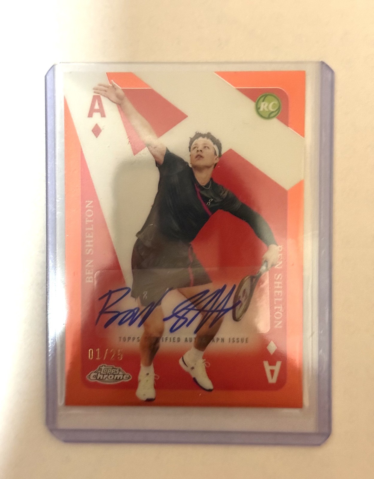 2024 Topps Chrome Tennis Aces BEN SHELTON - AUTO /25 ORANGE #CAA-BS ROOKIE