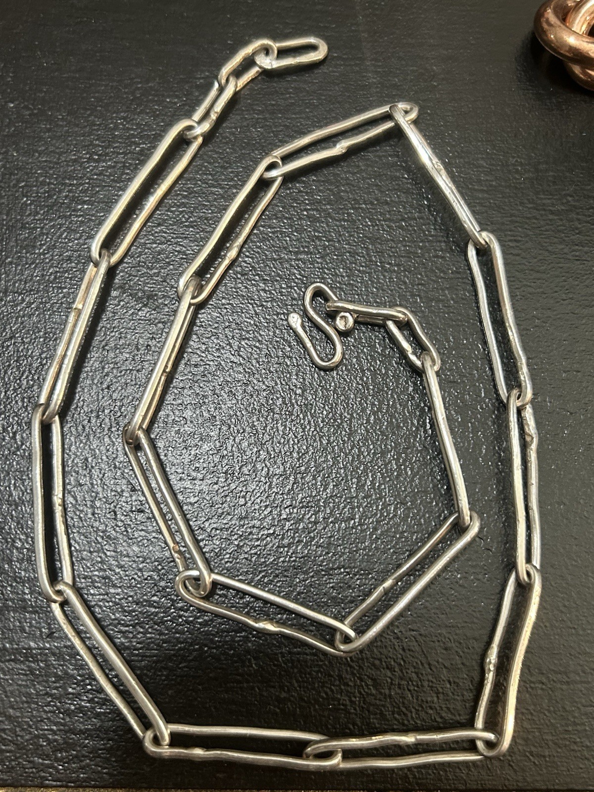 26 Inch Sterling Silver Solid Rustic Ooak Handmade Vintage Paperclip Necklace 26 Inch Sterling Silver Solid Rustic Ooak Handmade Vintage Paperclip Necklace