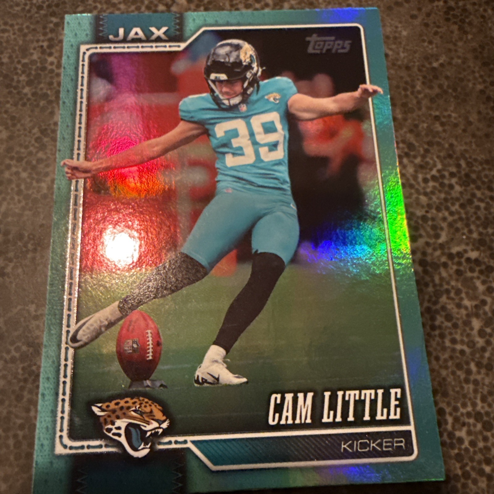 2026 Topps Flagship Aqua Foil SSP Cam Little Jacksonville Jaguars #229 2026 Topps Flagship Aqua Foil SSP Cam Little Jacksonville Jaguars #229