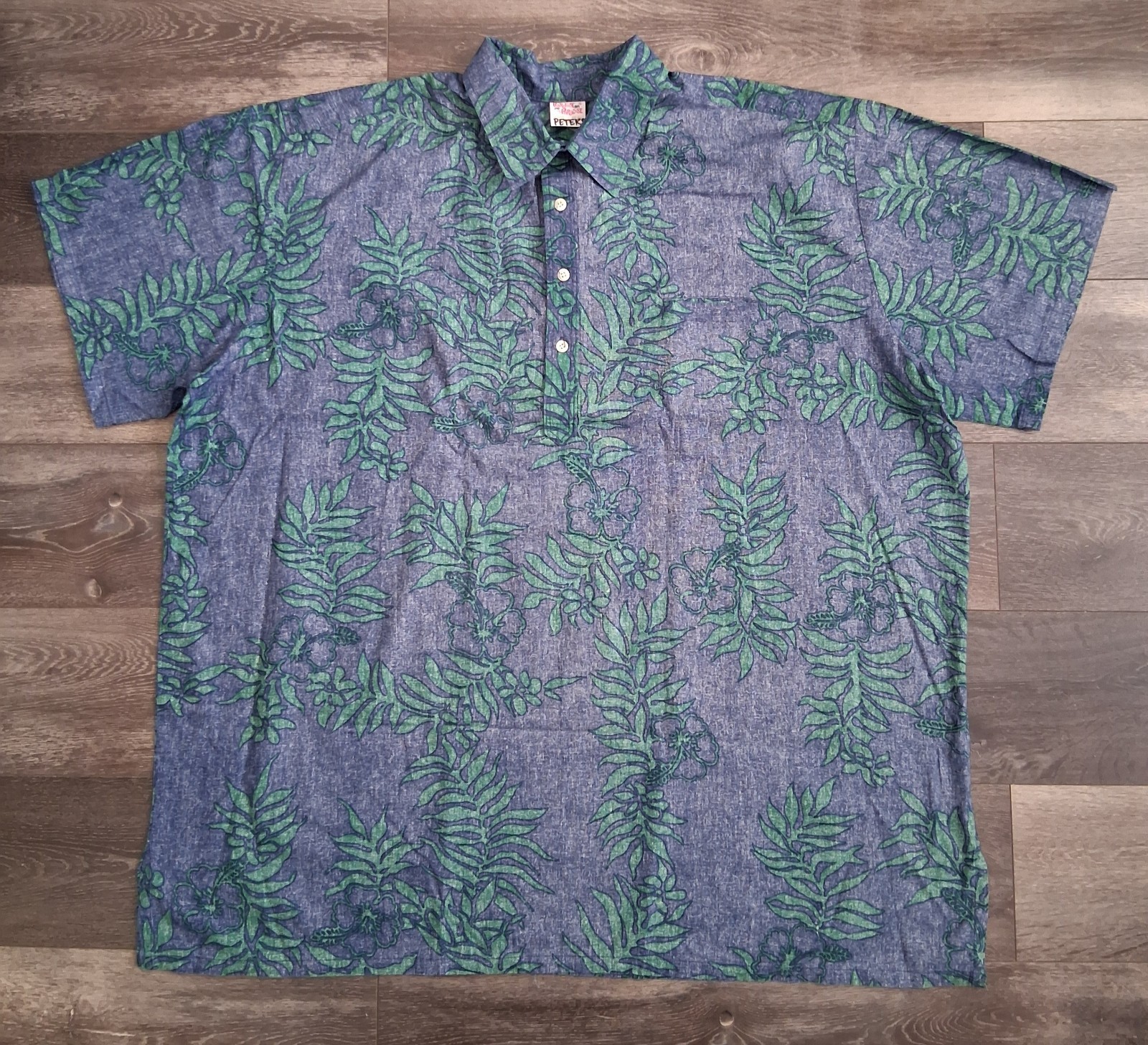 VTG Barefoot In Paradise Reverse Print Floral Hawaiian Shirt Blue Size 3XL Tall VTG Barefoot In Paradise Reverse Print Floral Hawaiian Shirt Blue Size 3XL Tall