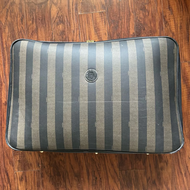 Fendi Vintage Pequin Stripe Rolling Suitcase Trolley Luggage 25