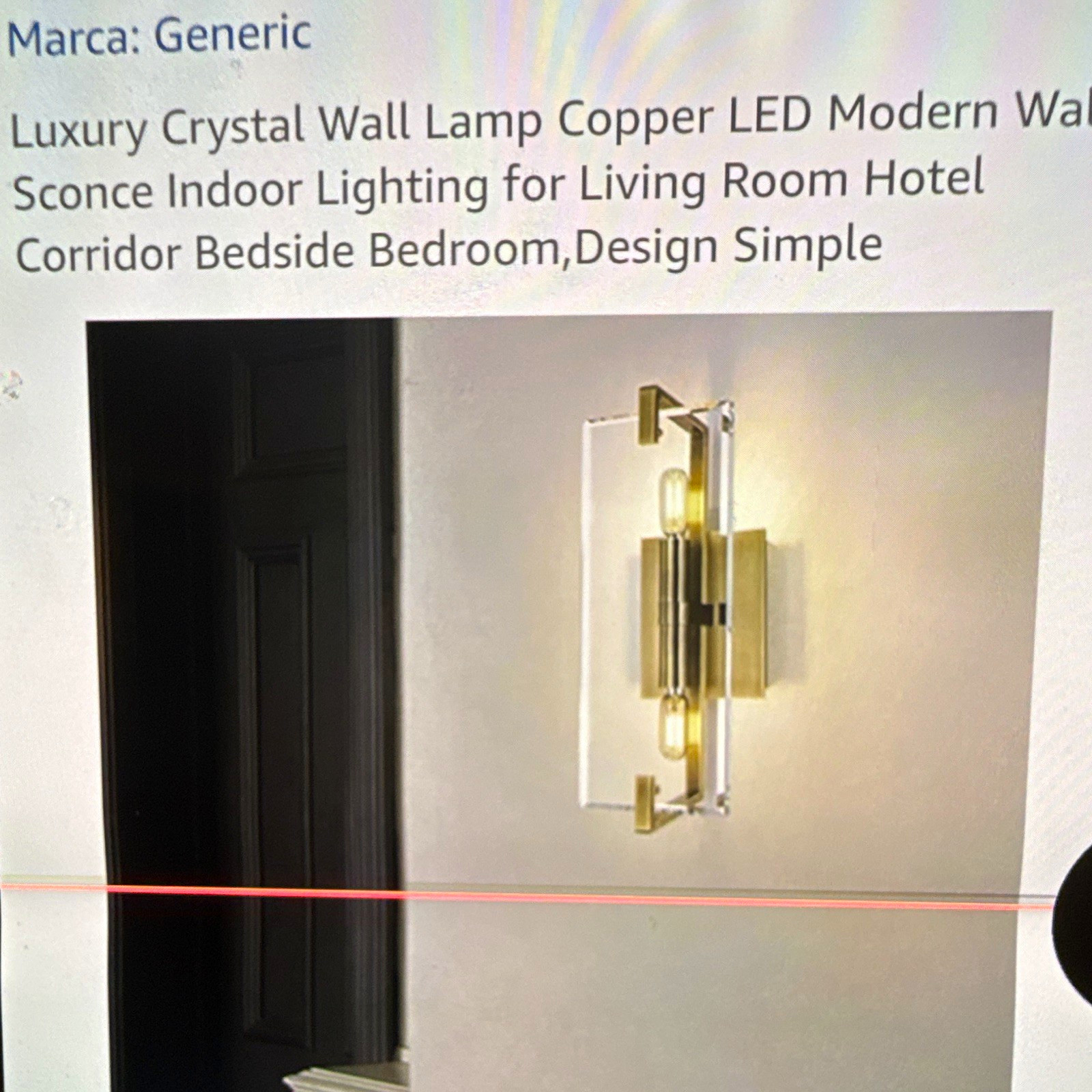 Generic LED Crystal Wall Sconce Modern Copper Finish Silver/Clear Indoor Generic LED Crystal Wall Sconce Modern Copper Finish Silver/Clear Indoor