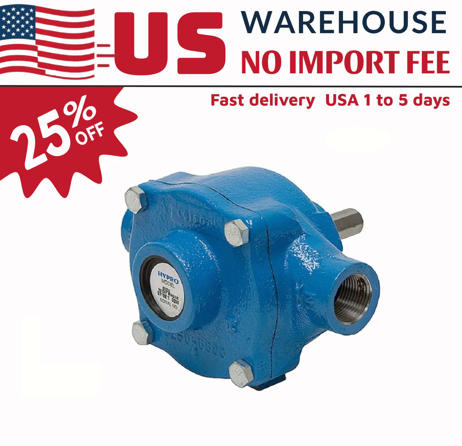 Hypro 6500C Cast Iron 6 Roller Sprayer Water Pump 22 GPM 1200 RPM