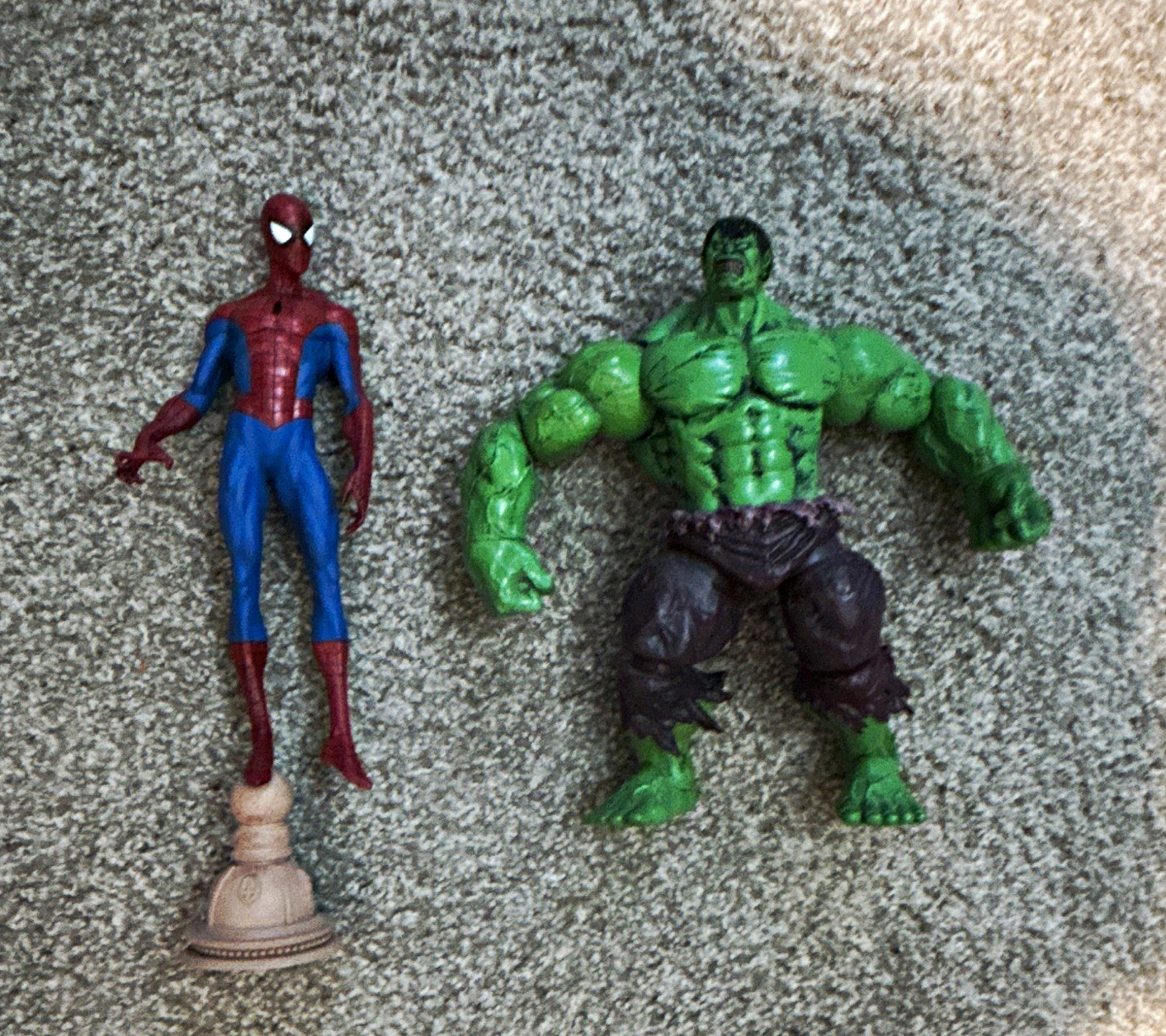 Spider-Man & Hulk Mixed Lot Action Figures 2-Pack Plastic Marvel No Packaging