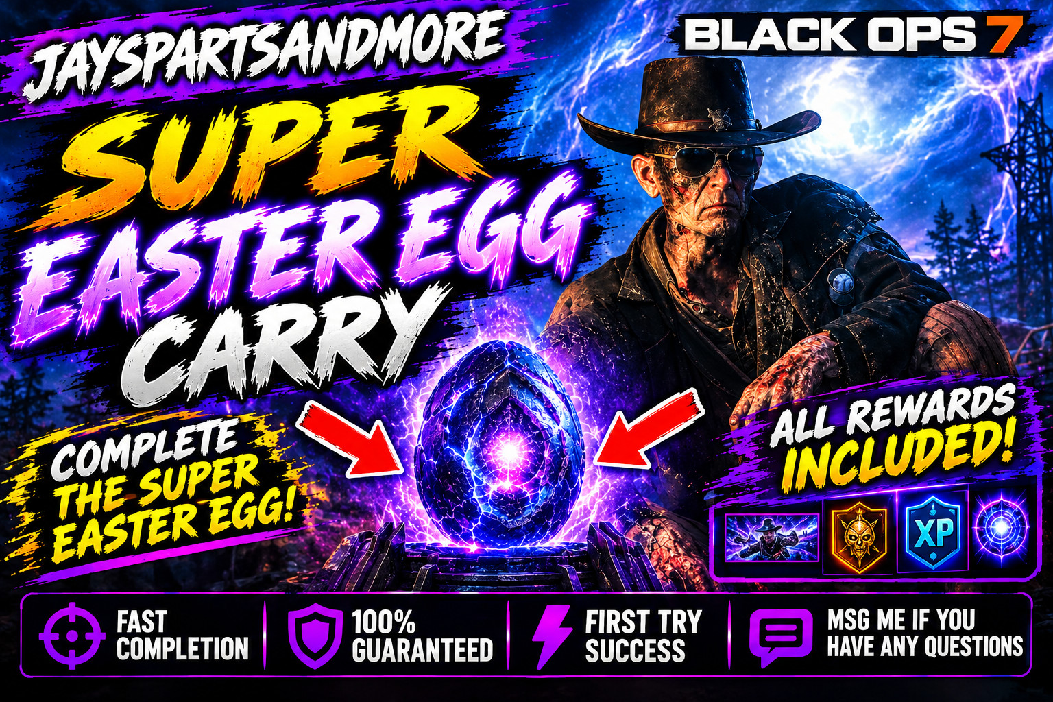 SUPER Easter Egg Carry ALL REWARDS Calling Card Black Ops 7 Zombies FIRST TRY