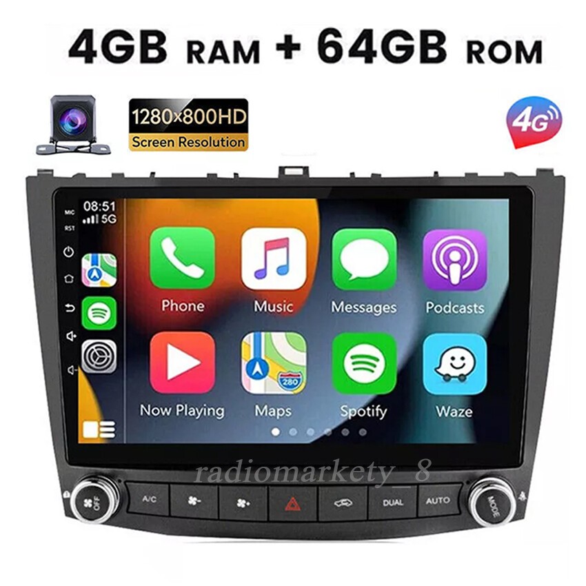 Carplay For 2006-2012 Lexus Radio Android 13 Backup Camera 4+64G 10in