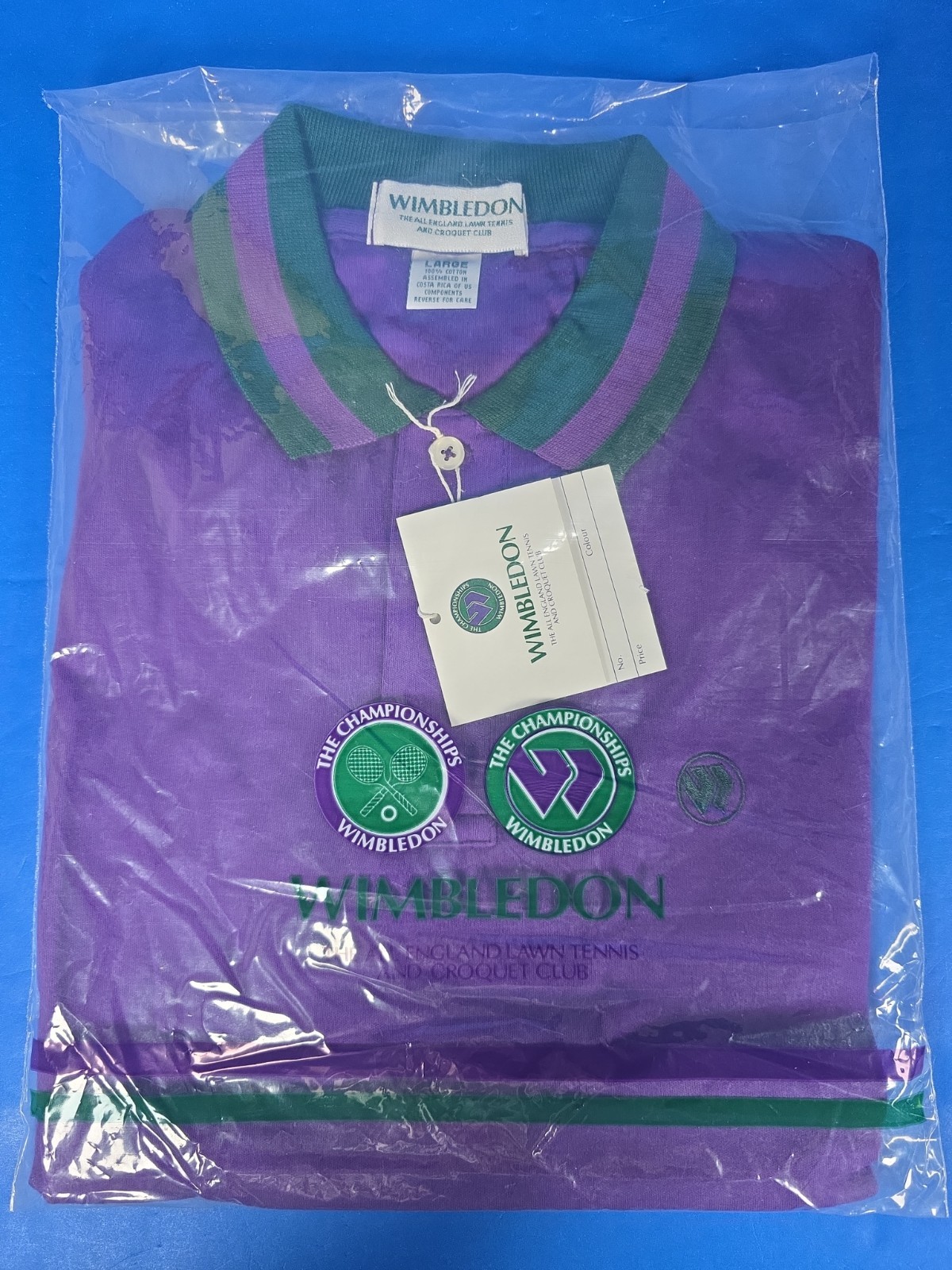 Wimbledon All England Lawn Tennis Shirt Large Purple Official New