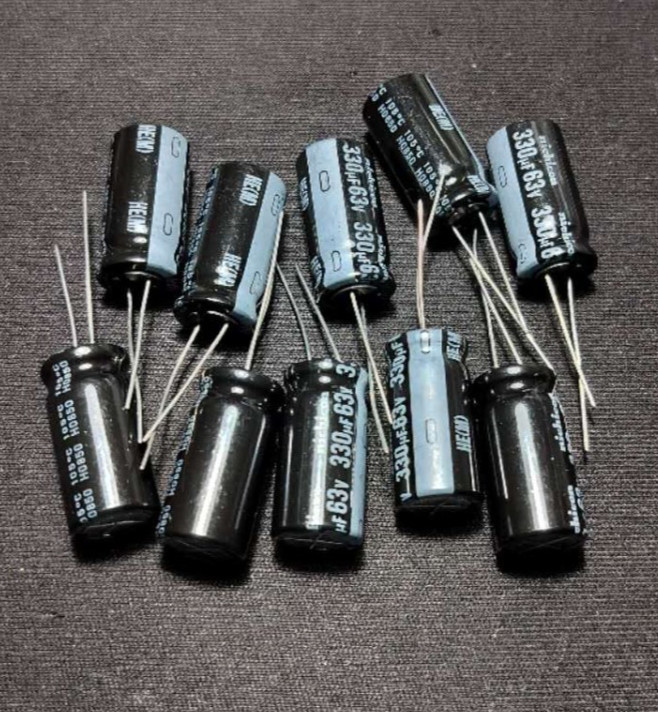 10x Nichicon 330uf 63v Radial Electrolytic Capacitors Low ESR/Replacing 50v 35v