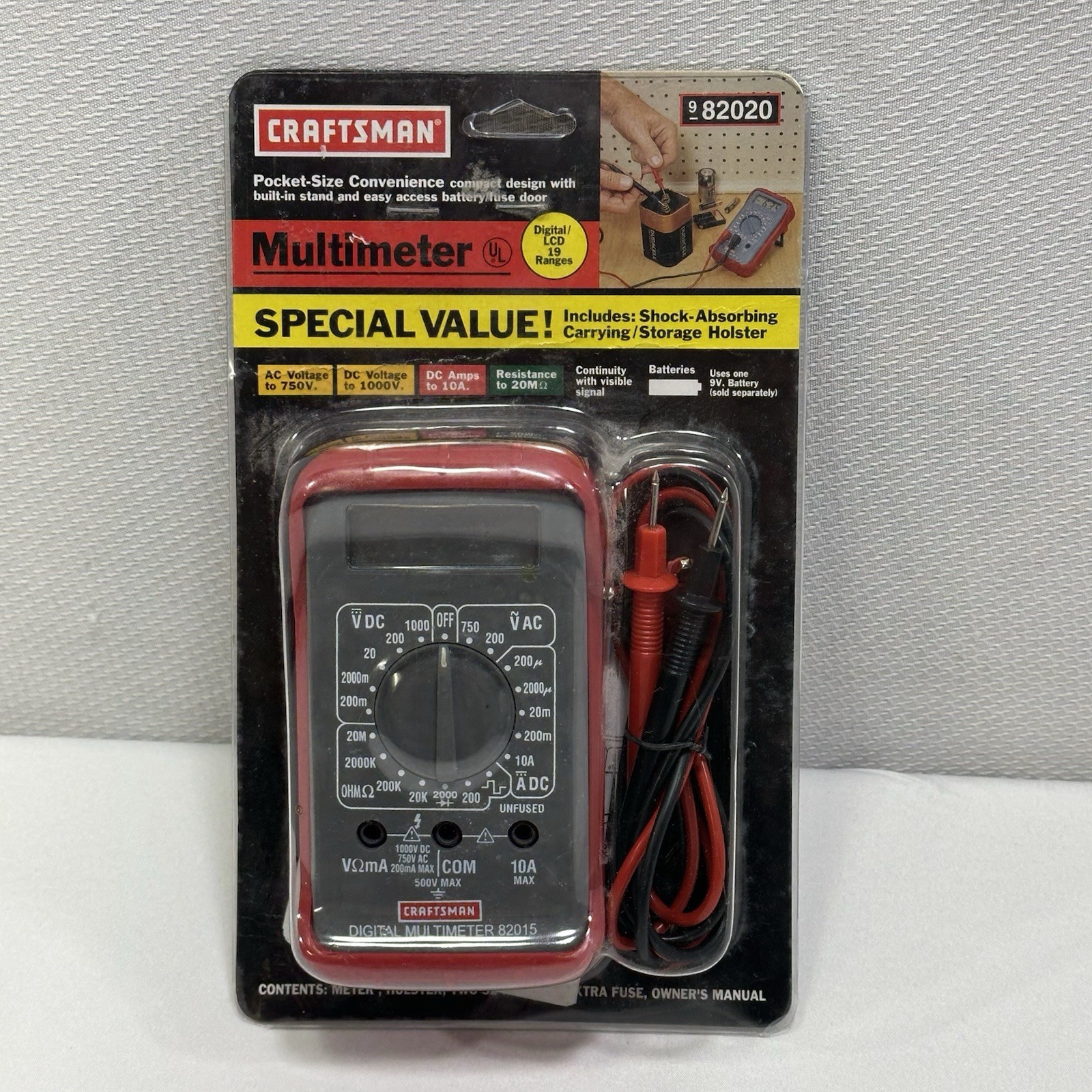 Sears Craftsman NOS 82082 Digital Multimeter NEW W/ LEADS INCL 19 Range NEW NIP Sears Craftsman NOS 82082 Digital Multimeter NEW W/ LEADS INCL 19 Range NEW NIP