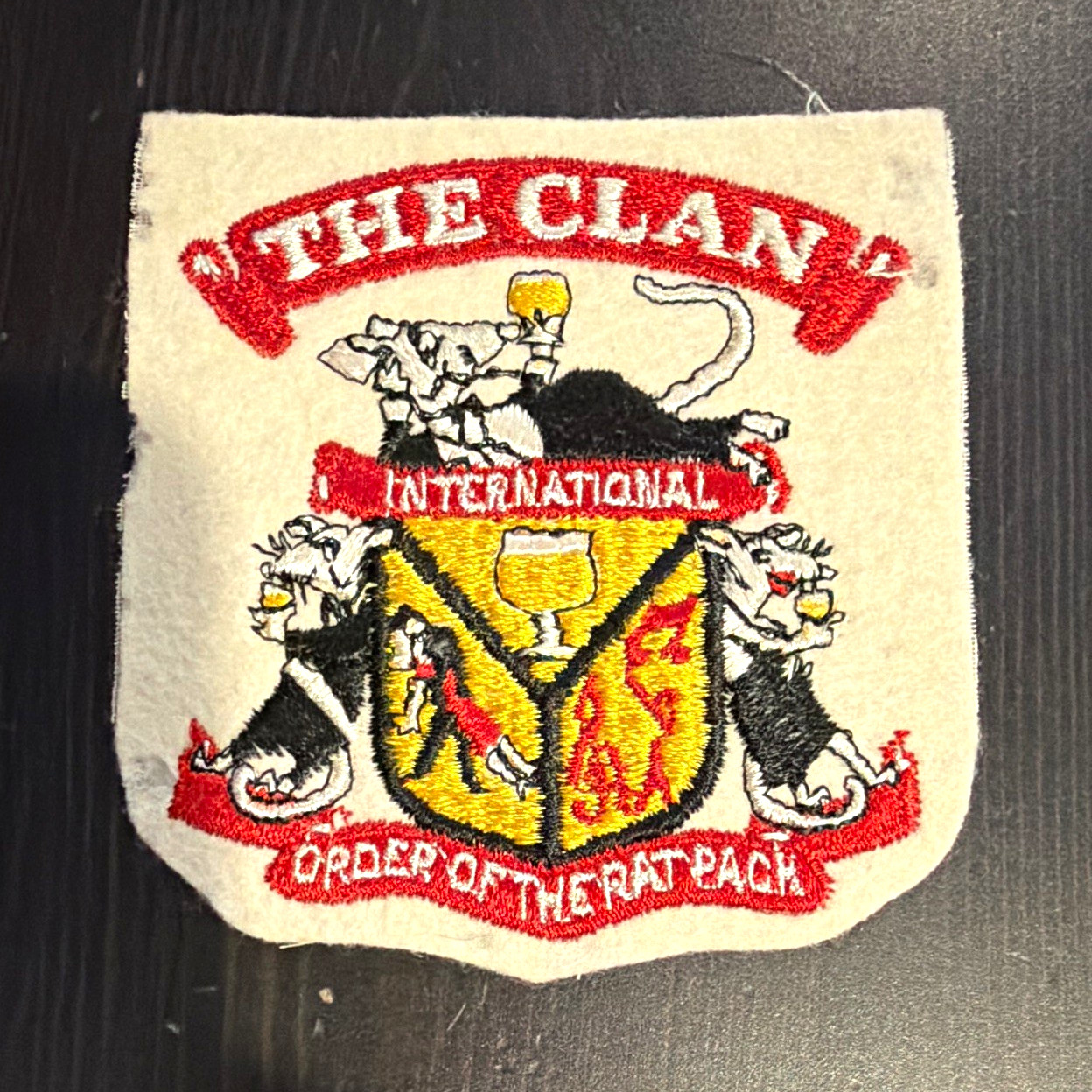 RARE Vintage 1960’s Rat Pack Embroidered Sew-On Logo Patch RARE Vintage 1960’s Rat Pack Embroidered Sew-On Logo Patch