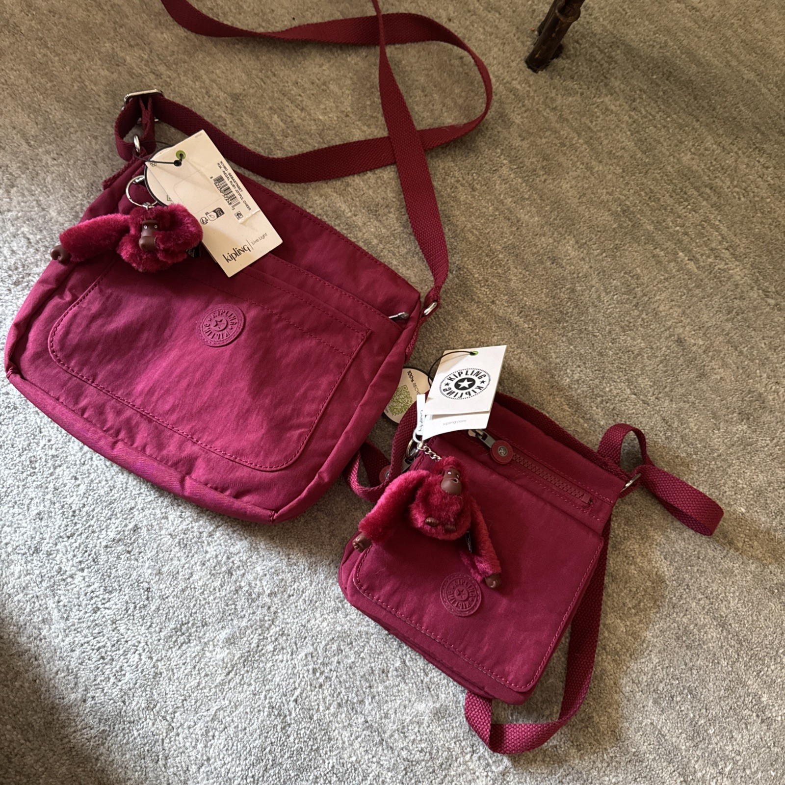 NWT Kipling ElDorado Crossbody purse bag, Regal Ruby red cranberry pink 
