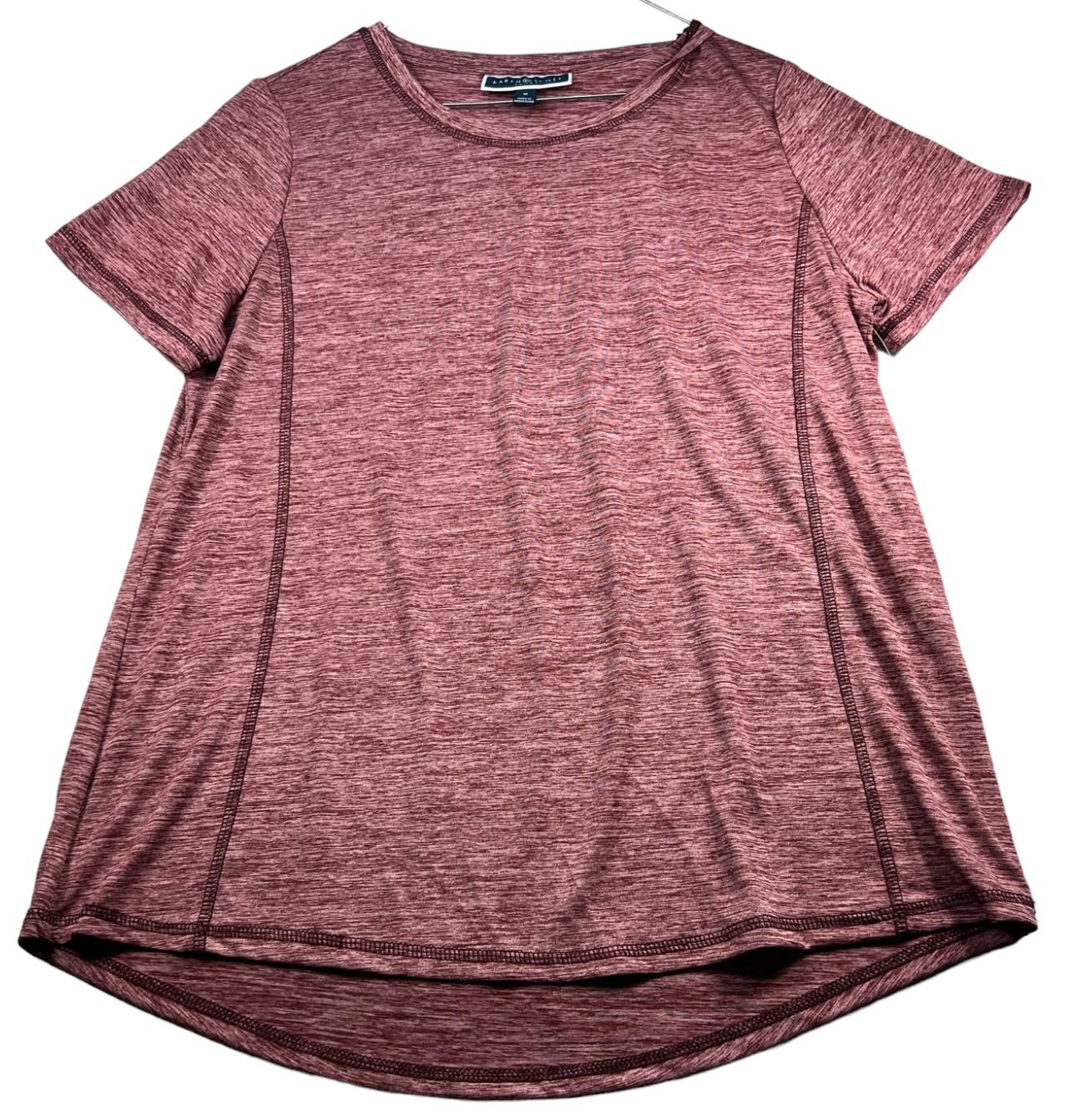 Karen Scott Workout Shirt Womens size Medium Purple Short Sleeve Moisture Wick