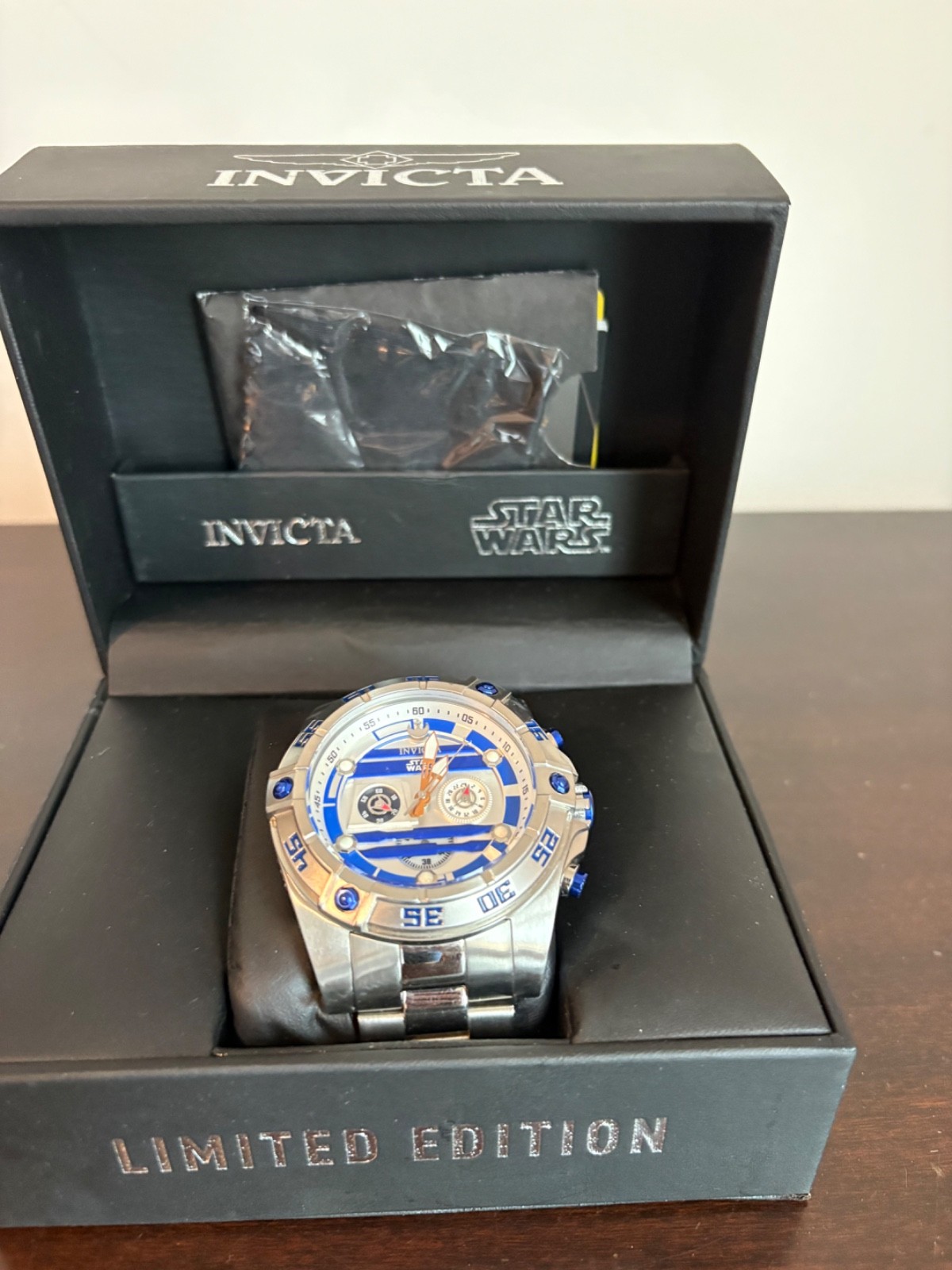Invicta Star Wars R2-D2 Limited Edition 52mm Silver Stainless Steel Case, White Invicta Star Wars R2-D2 Limited Edition 52mm Silver Stainless Steel Case, White