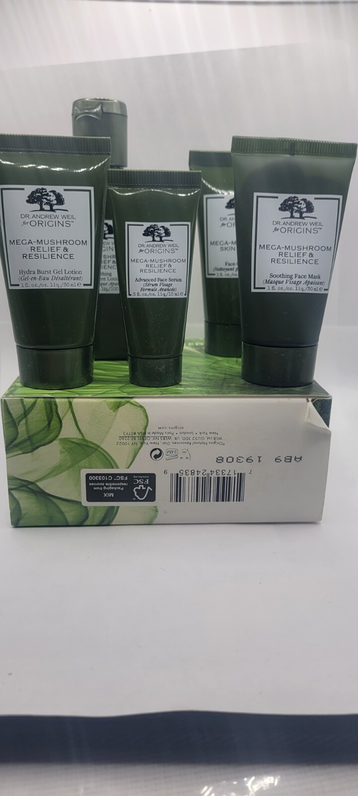 Origins Be Hydrated Mega-Mushroom. Calm & build skin strength. 5 pc Travel set Origins Be Hydrated Mega-Mushroom. Calm & build skin strength. 5 pc Travel set